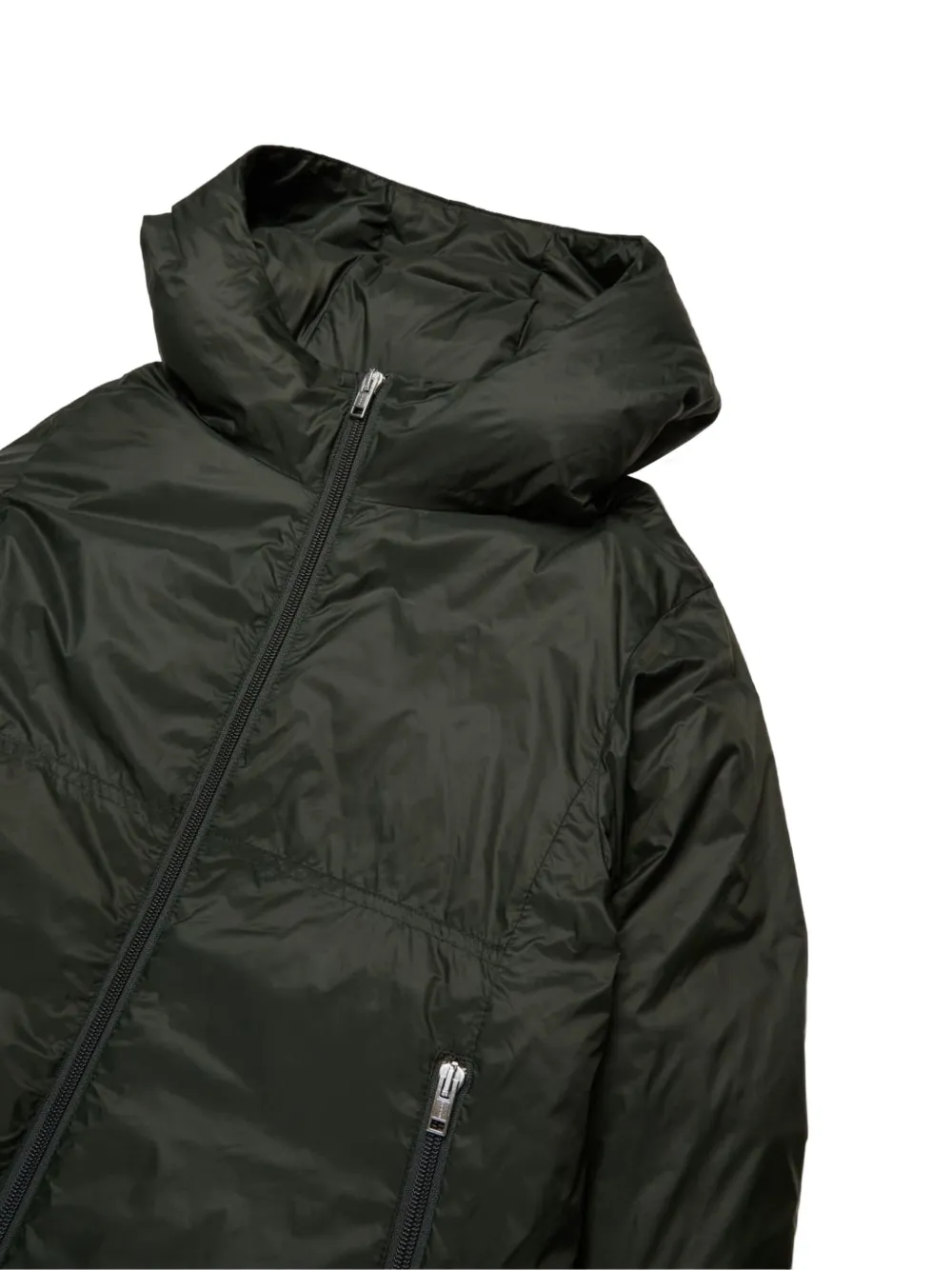 Marni Kids Gewatteerde jas met capuchon en rits Groen