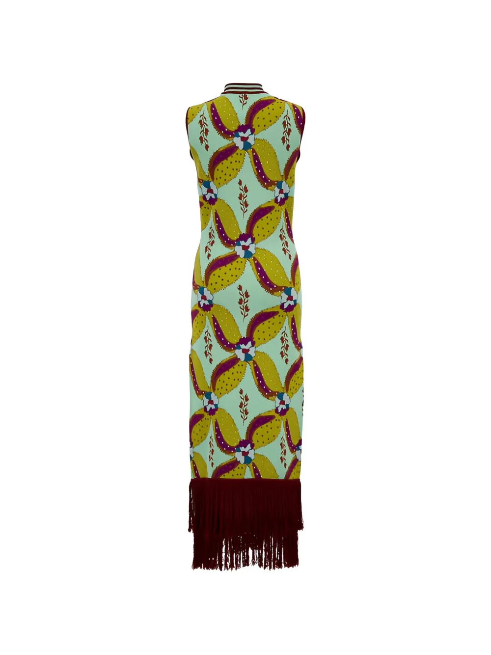 PAULA Jurk met franje jacquard Groen
