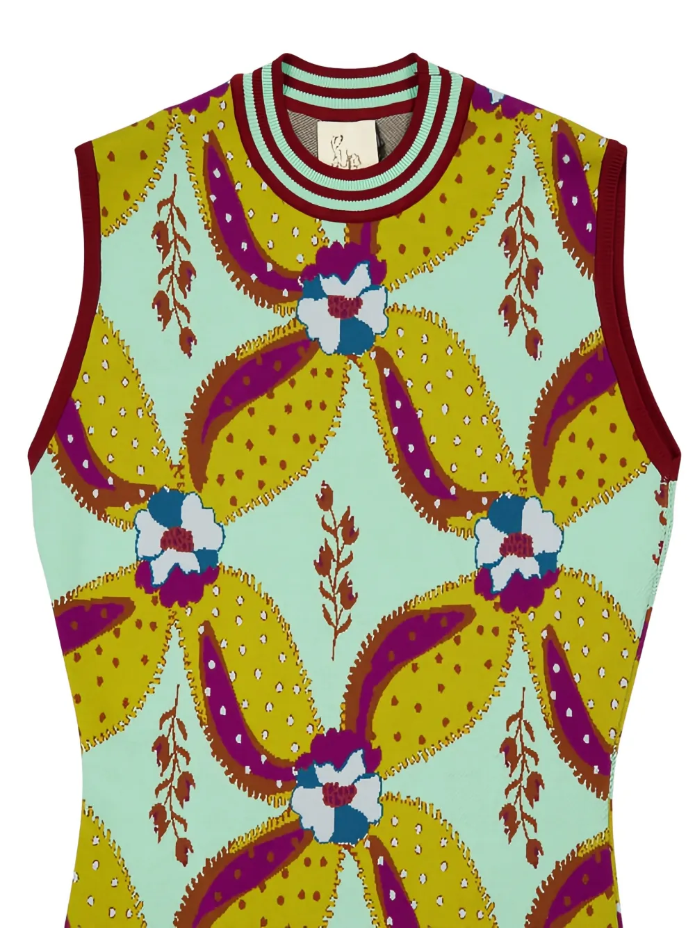 PAULA Jurk met franje jacquard Groen