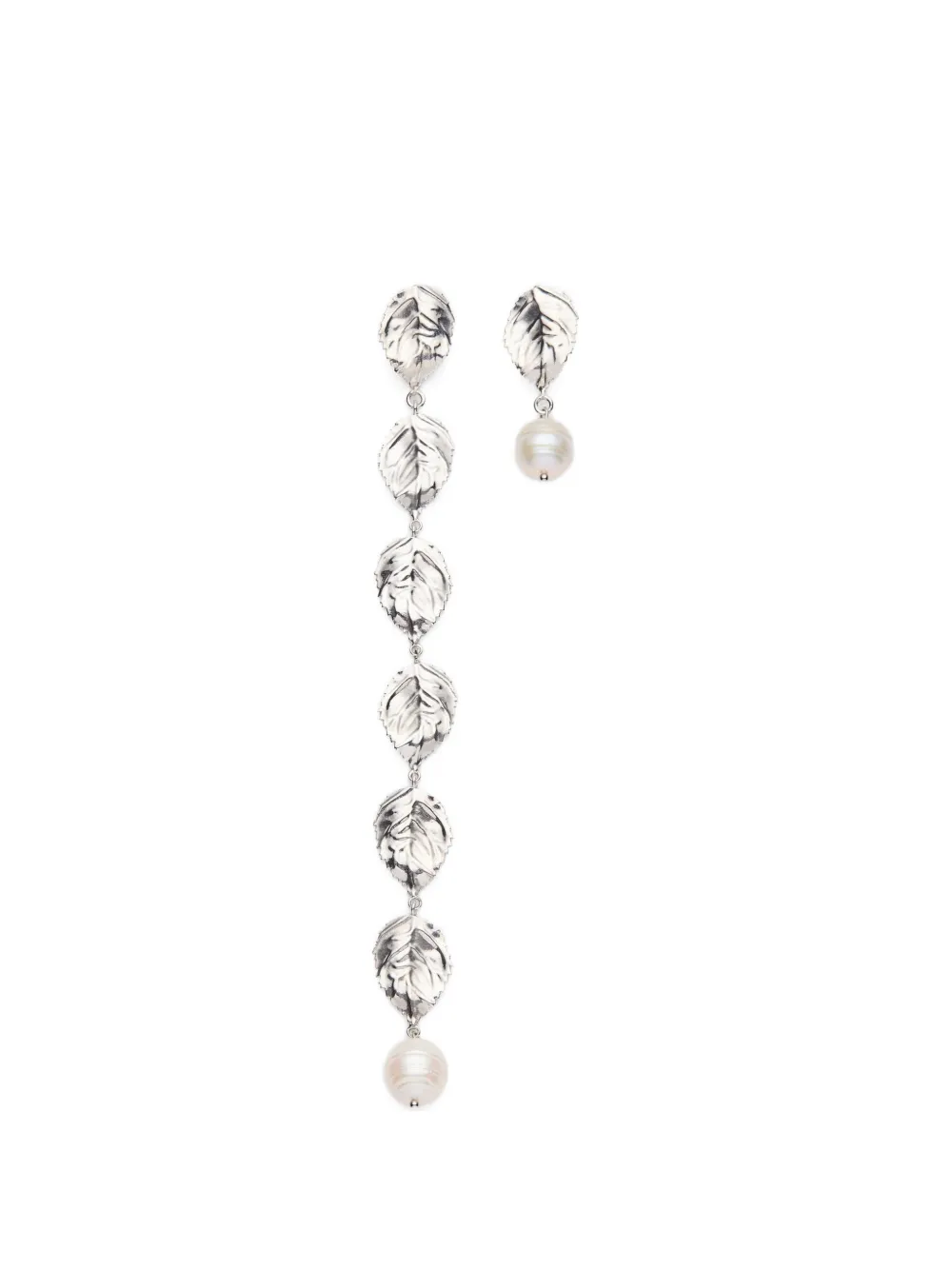 Magda Butrym leaf pearl earrings - Argento