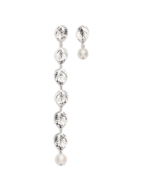 Magda Butrym leaf pearl earrings