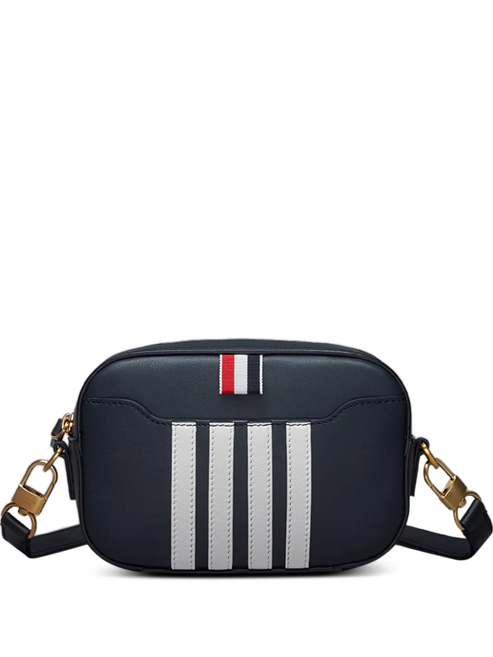 Thom Browne 4-bar stripes rectangular leather bag - Blu