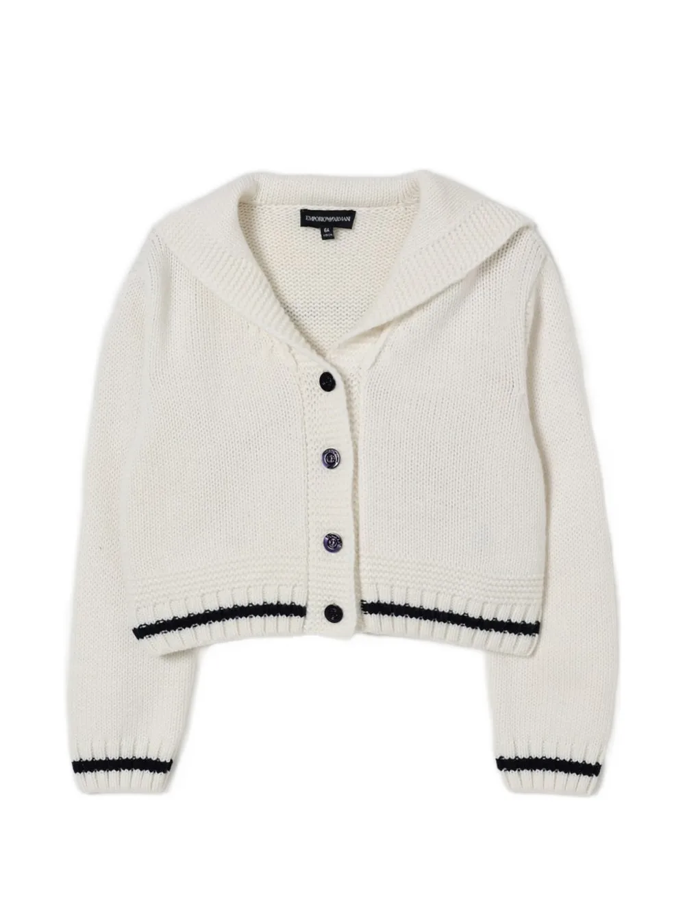 Emporio Armani Kids Cardigan a righe - Bianco