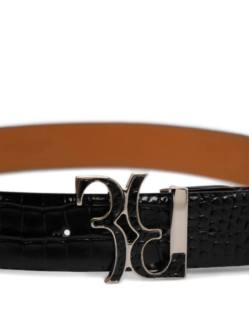  Billionaire Crocco-effect Buckle Belt - Black 