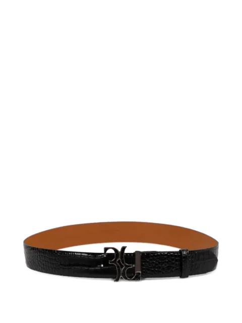 Billionaire crocco-effect buckle belt