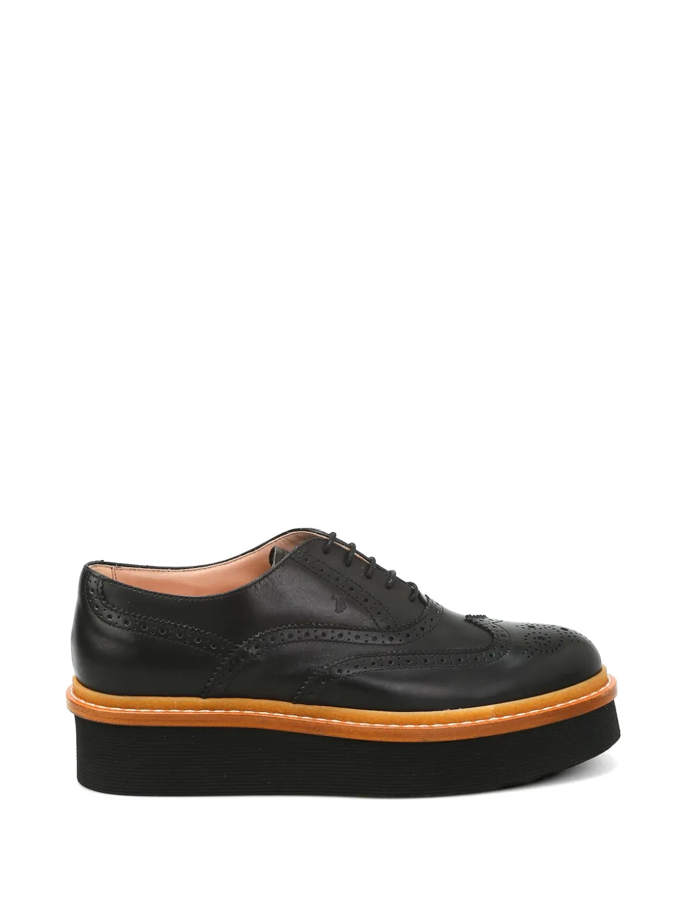 Tod's platform brogue derby shoes Zwart