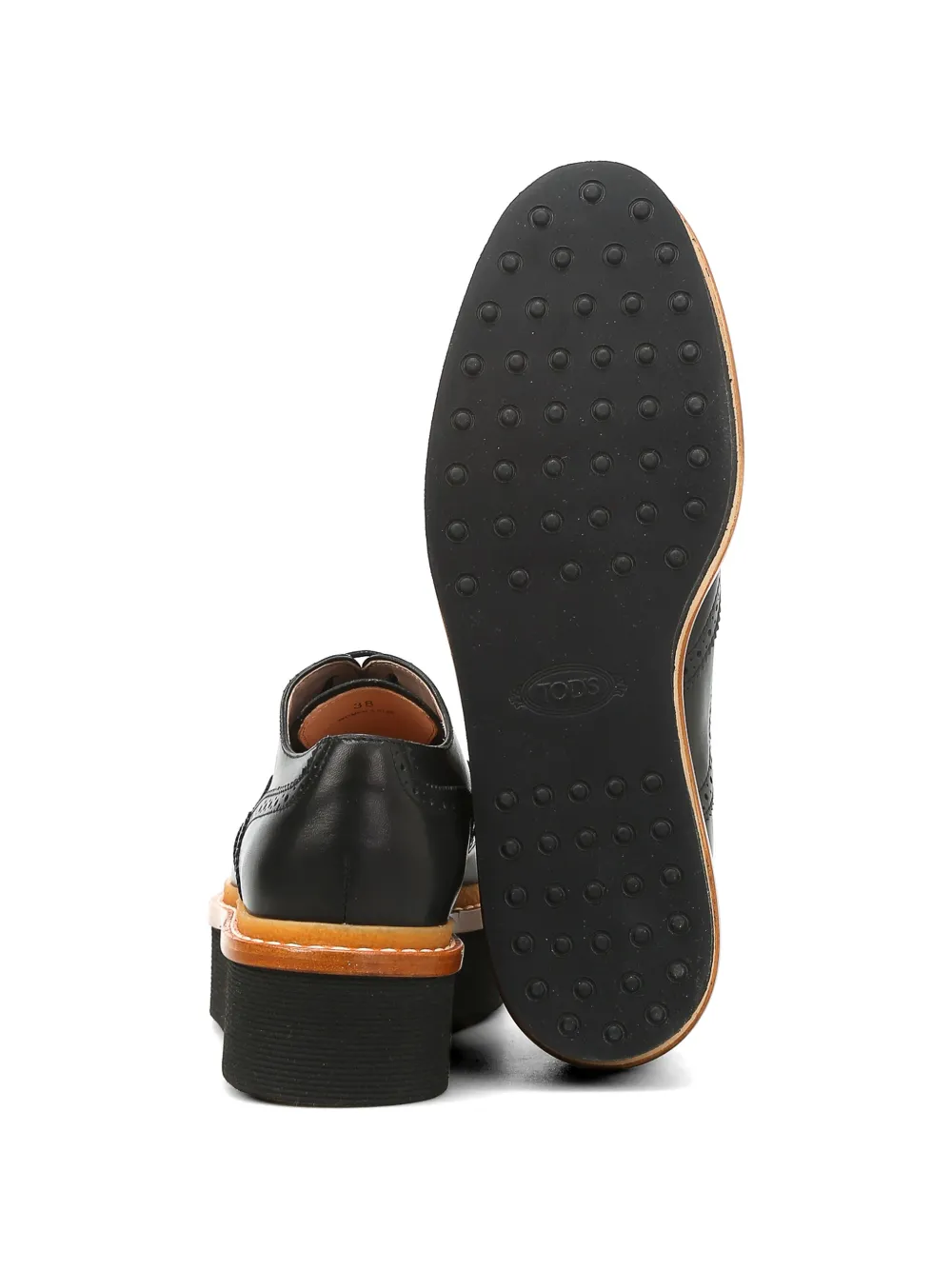Tod's platform brogue derby shoes Zwart