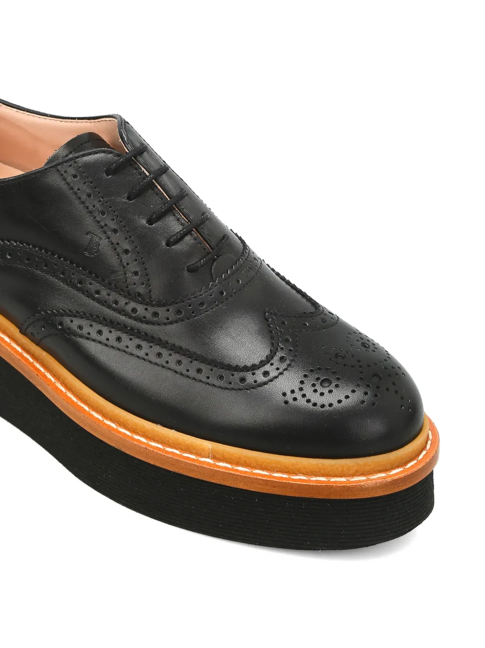 Tod's platform brogue derby shoes Zwart