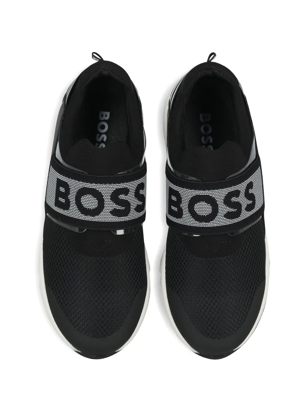 BOSS Kidswear logo-strap sneakers Zwart