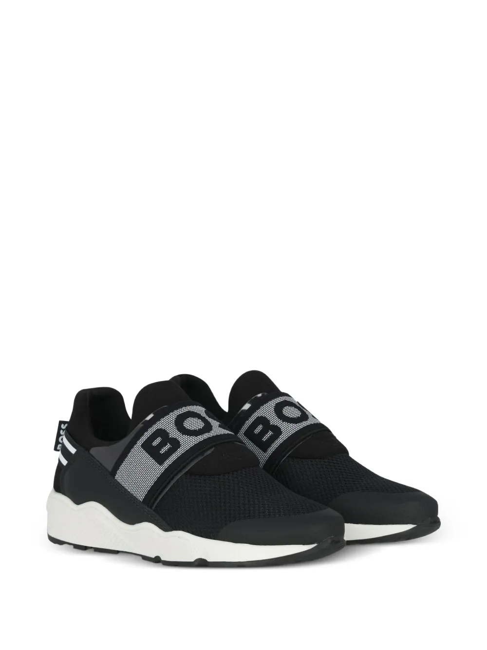 BOSS Kidswear logo-strap sneakers Zwart