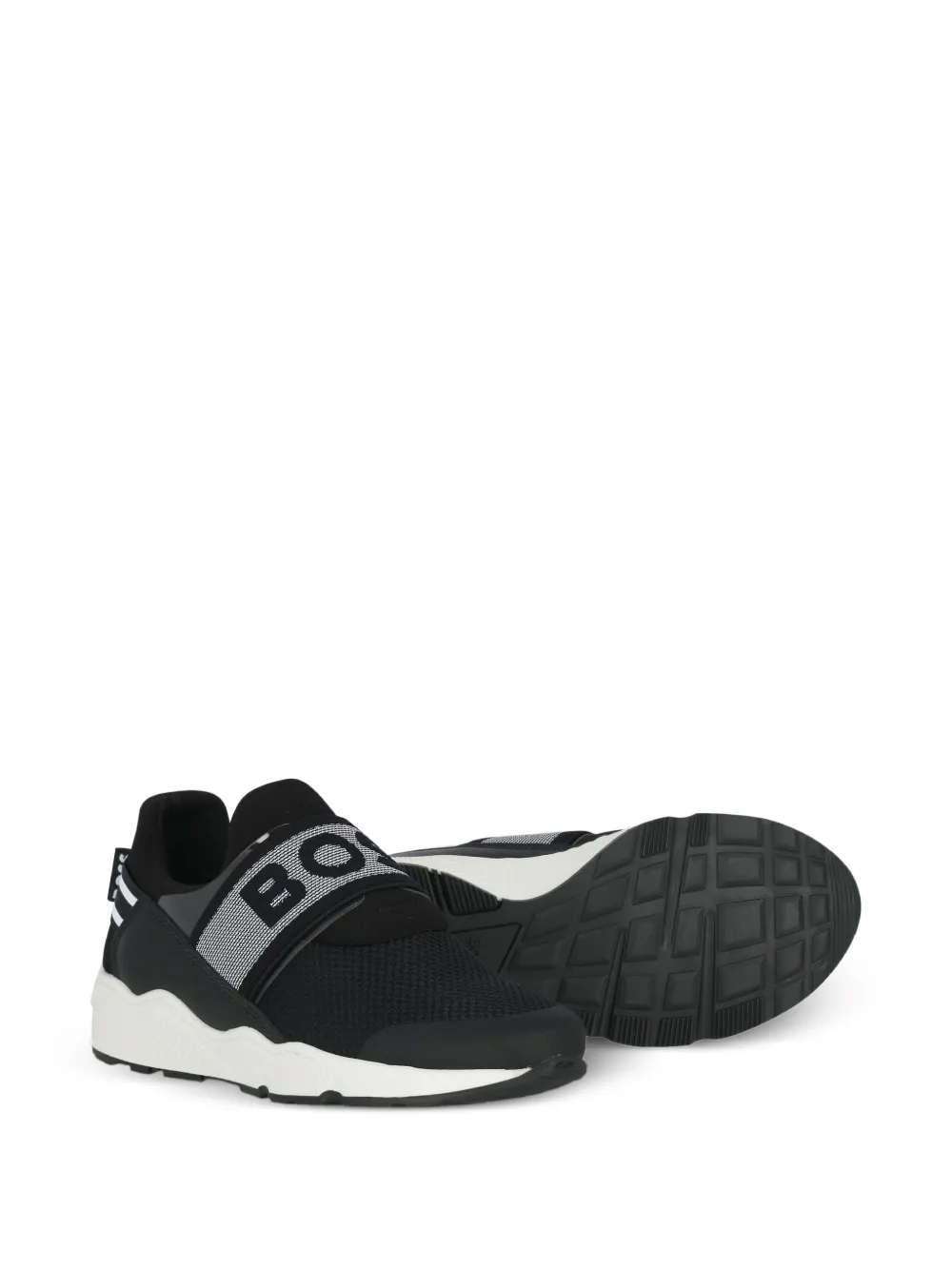 BOSS Kidswear logo-strap sneakers Zwart
