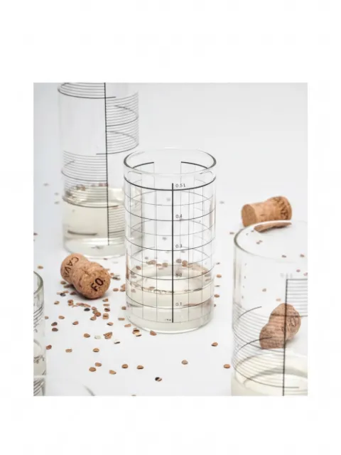 Tre Product grid-pattern cylindrical glass 4-pack