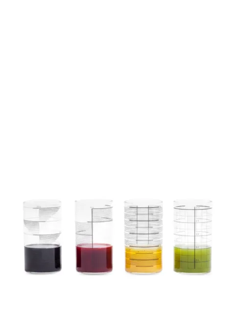 Tre Product grid-pattern cylindrical glass (set of four)