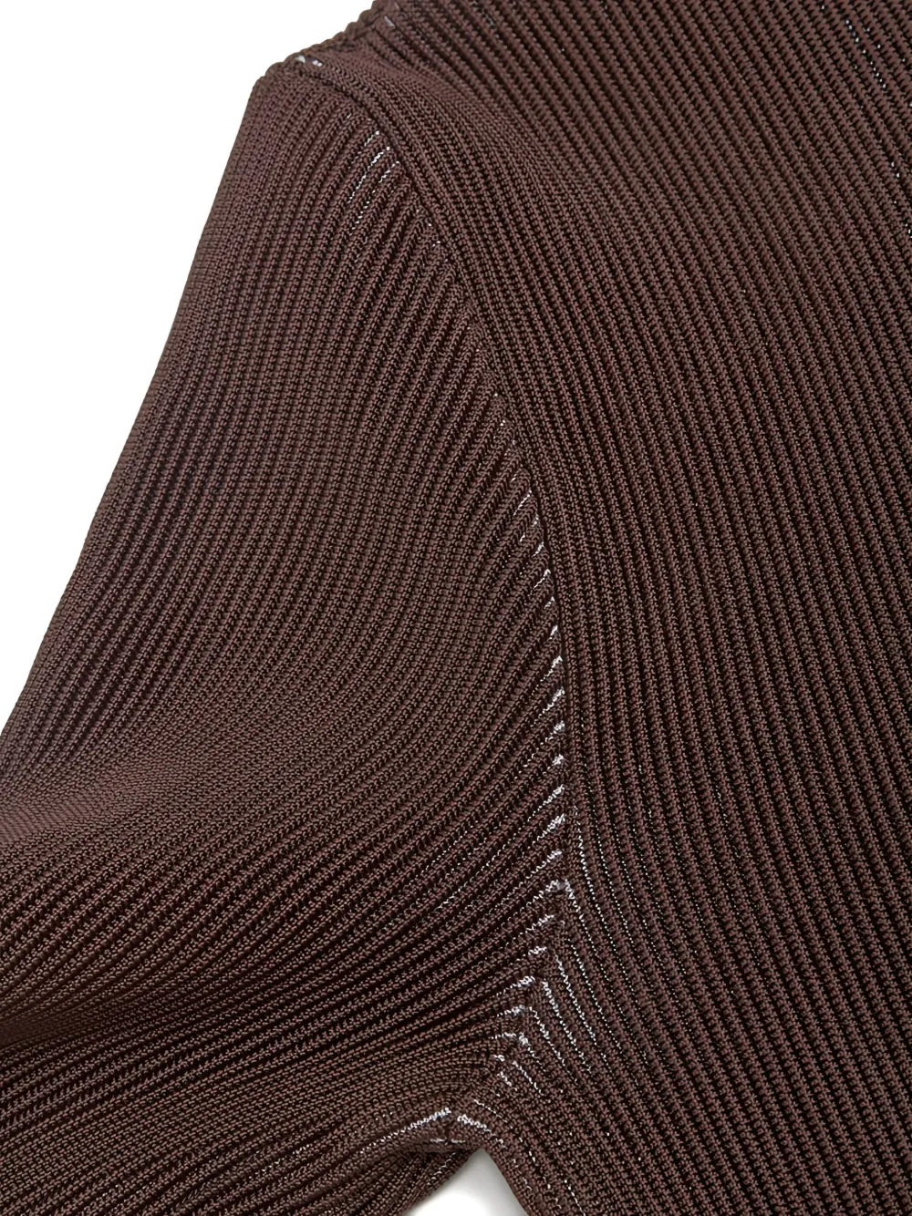  Isa Boulder Zip-up Ribbed Cardigan - Brown 