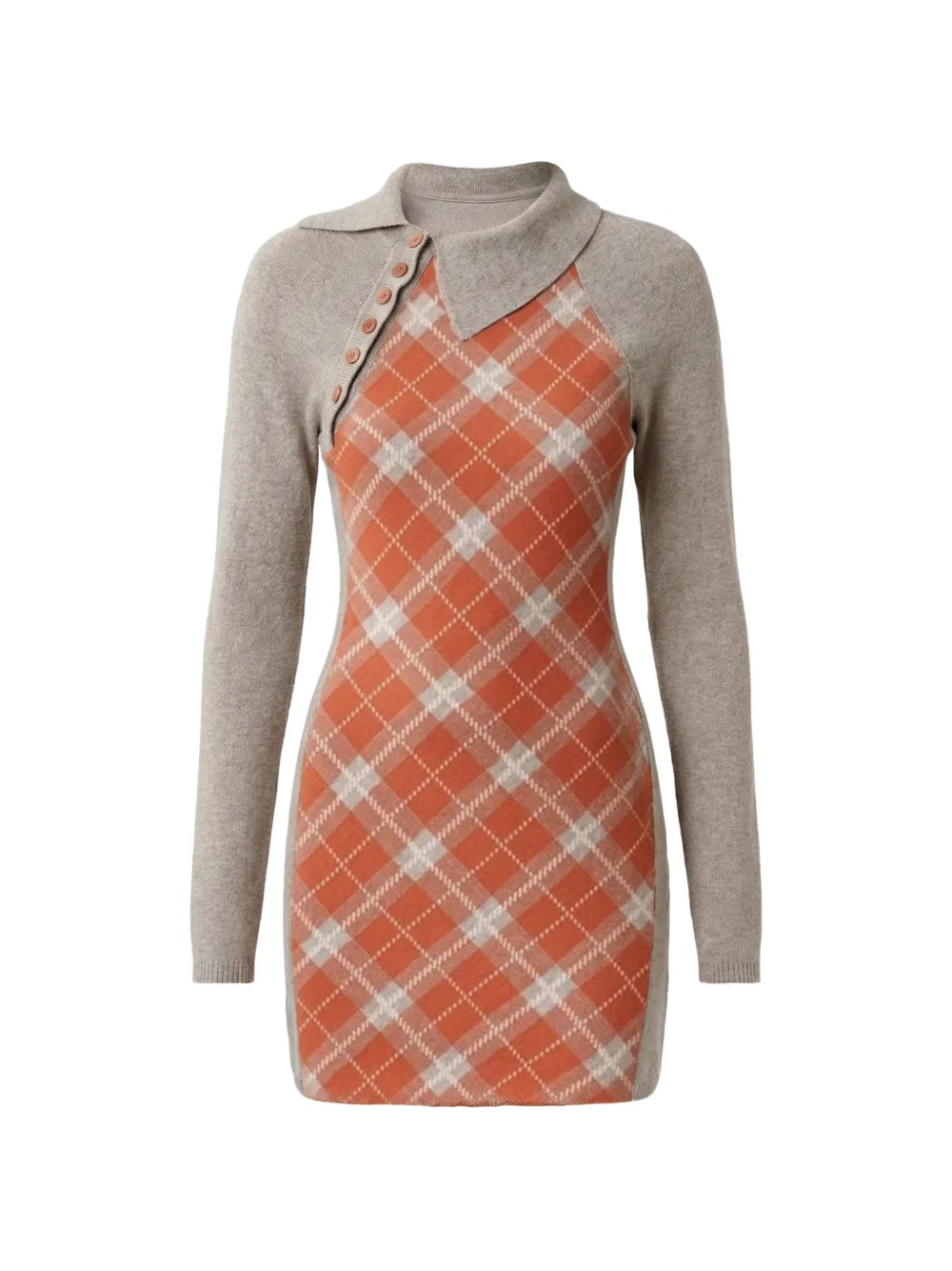 Isa Boulder argyle-pattern dress - Grigio