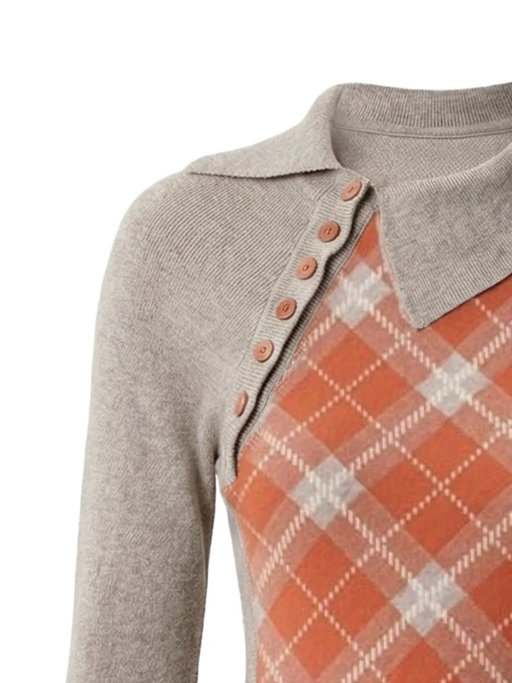  Isa Boulder Argyle-pattern Dress - Grey 