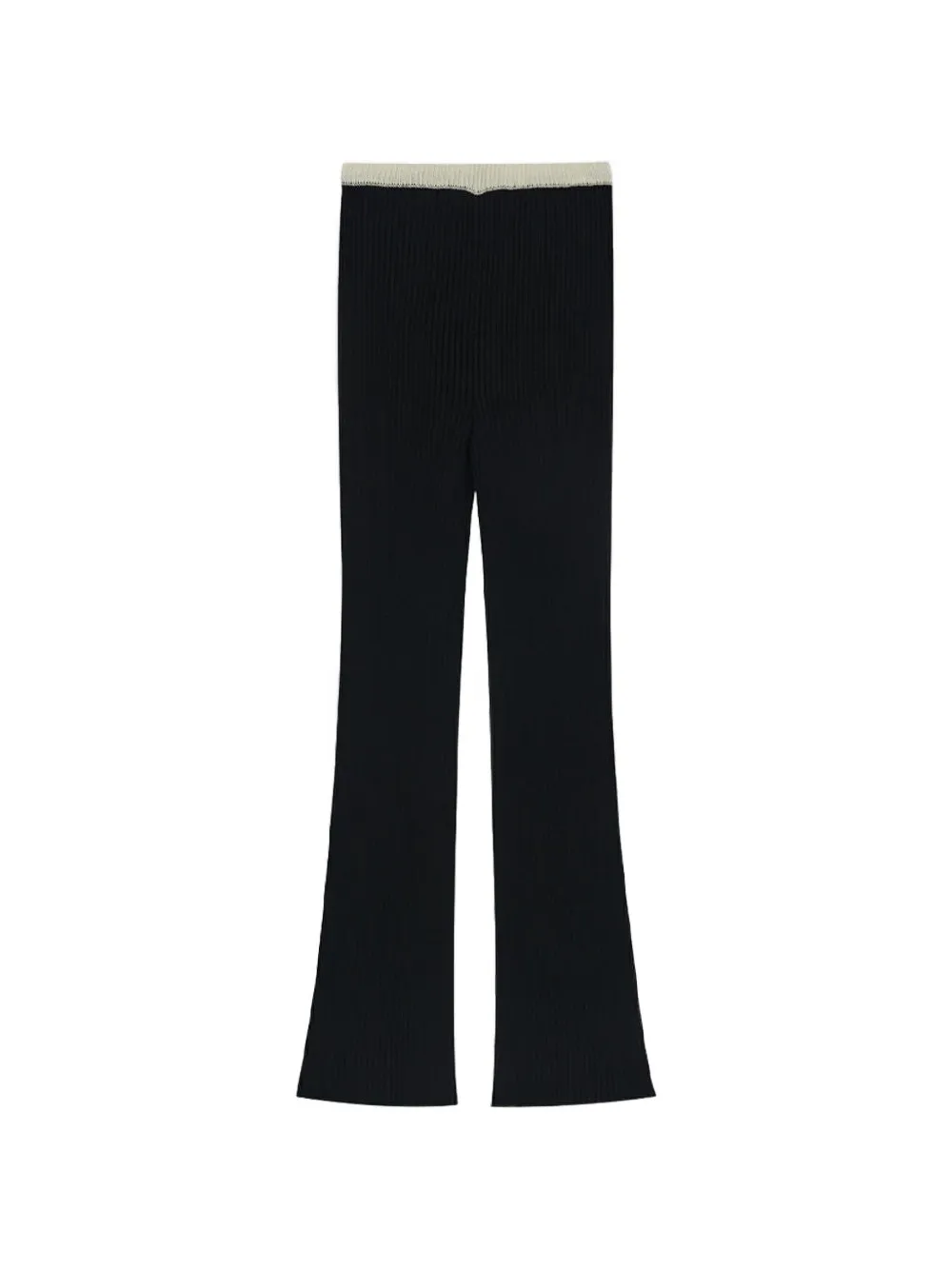 Kimhekim contrast-waist ribbed trousers - Schwarz