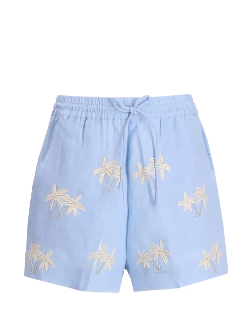 Benaras By Citrus palm tree-pattern shorts - Blu