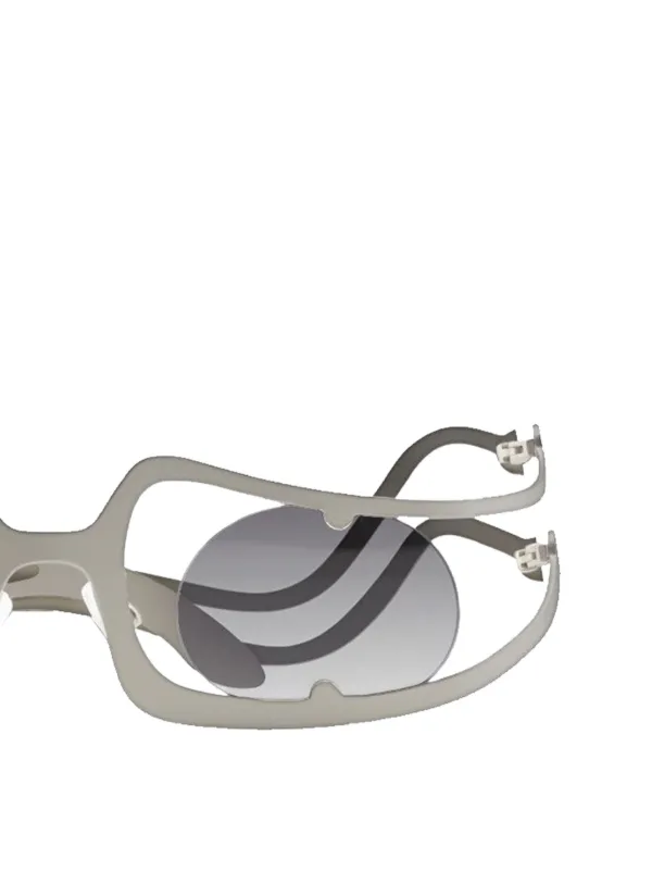 Henrik Vibskov Robyn geometric-frame Sunglasses | Grey | FARFETCH