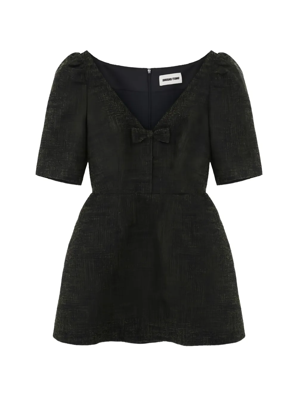 SHUSHU/TONG V-neck bow midi dress - Verde