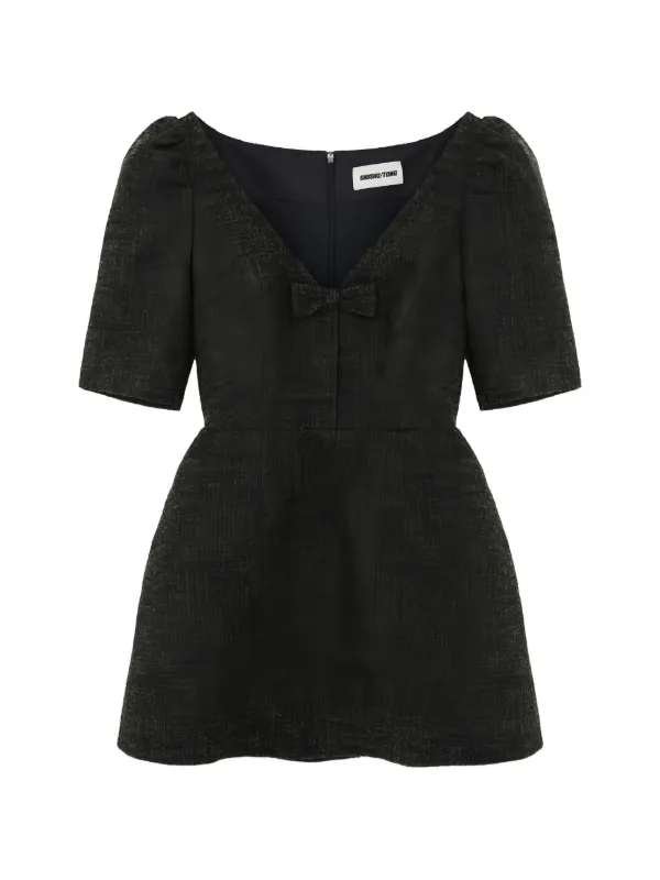 shushu tong midi dress Shushu/Tong Black Flower Bud Midi Dress Shushu/Tong