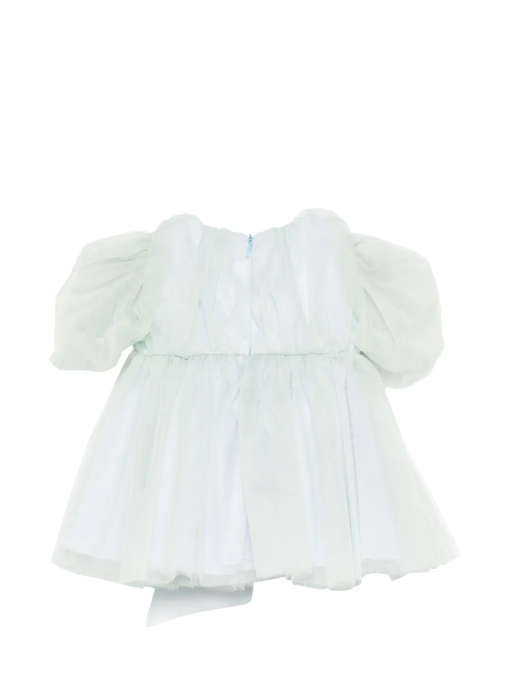 Puff-Sleeve Bow Dress Set