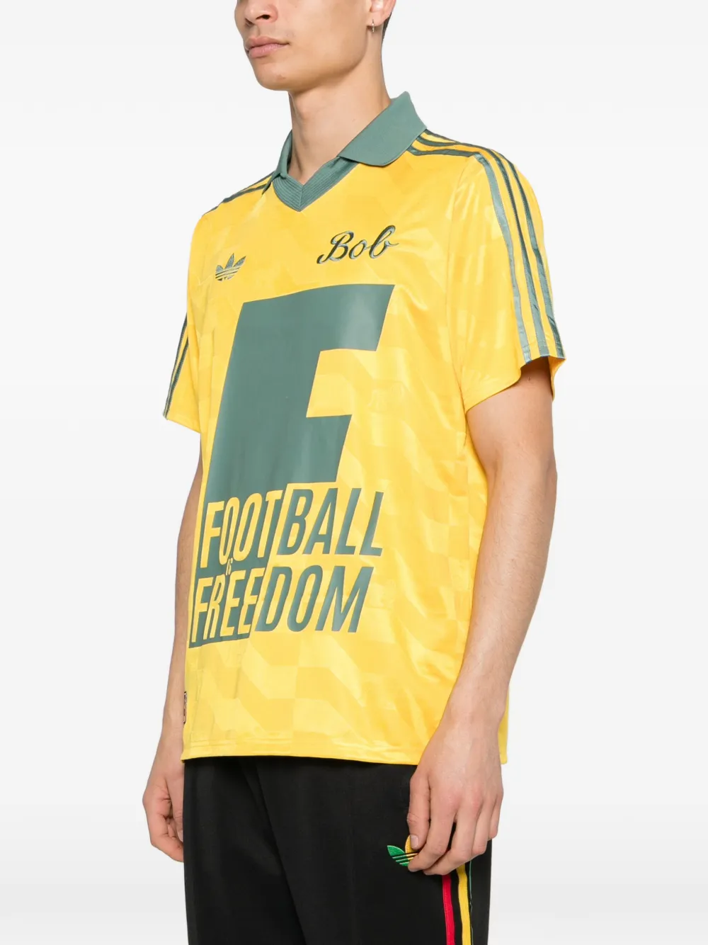 adidas Bob Marley Originals T-shirt met drie strepen Geel