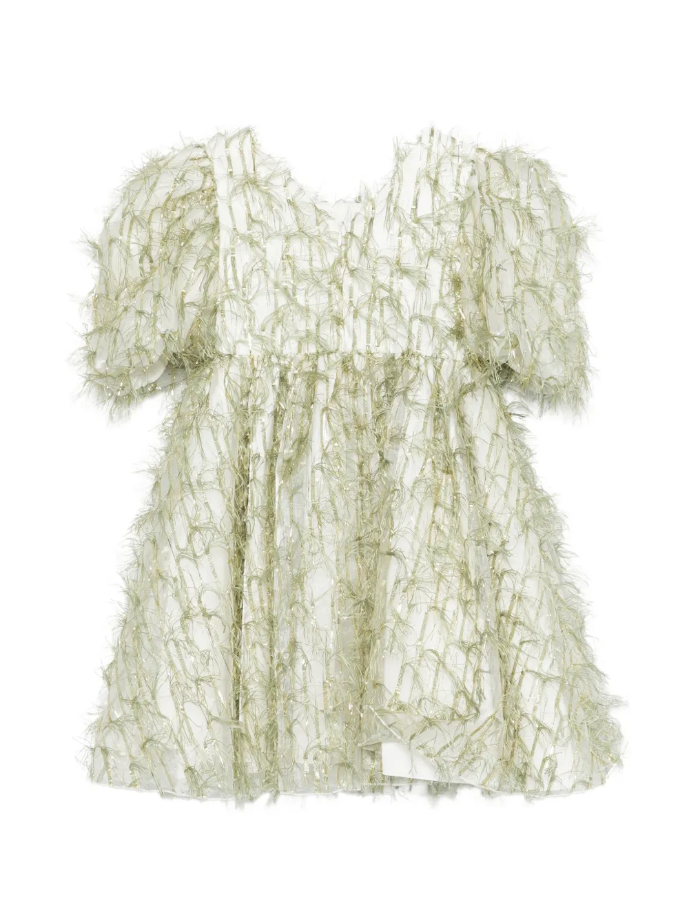  Alapage Puff-sleeve Dress - Green 
