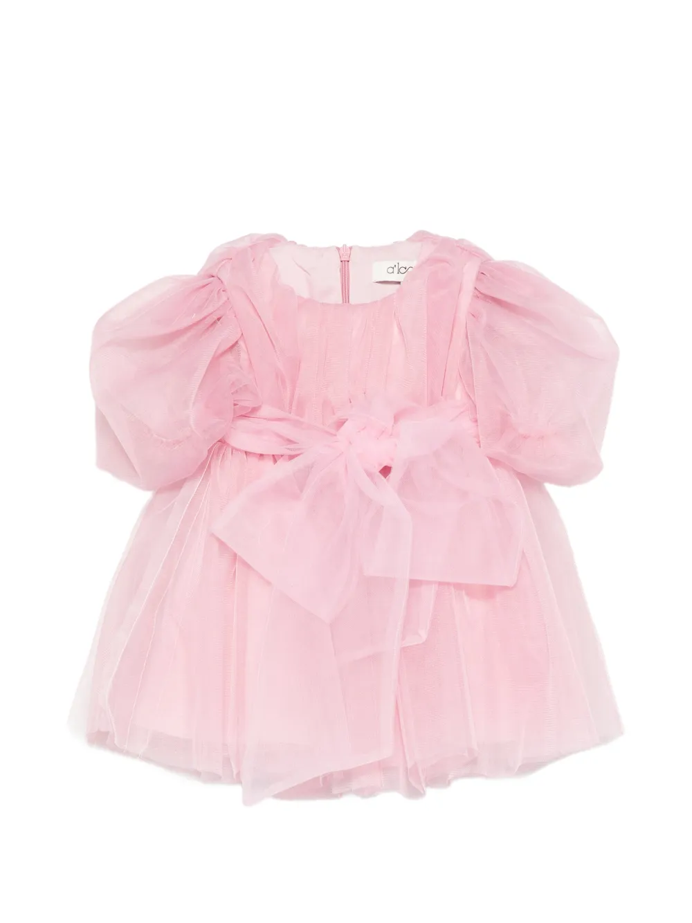 alapage puffed-sleeve bow dress set - Rosa