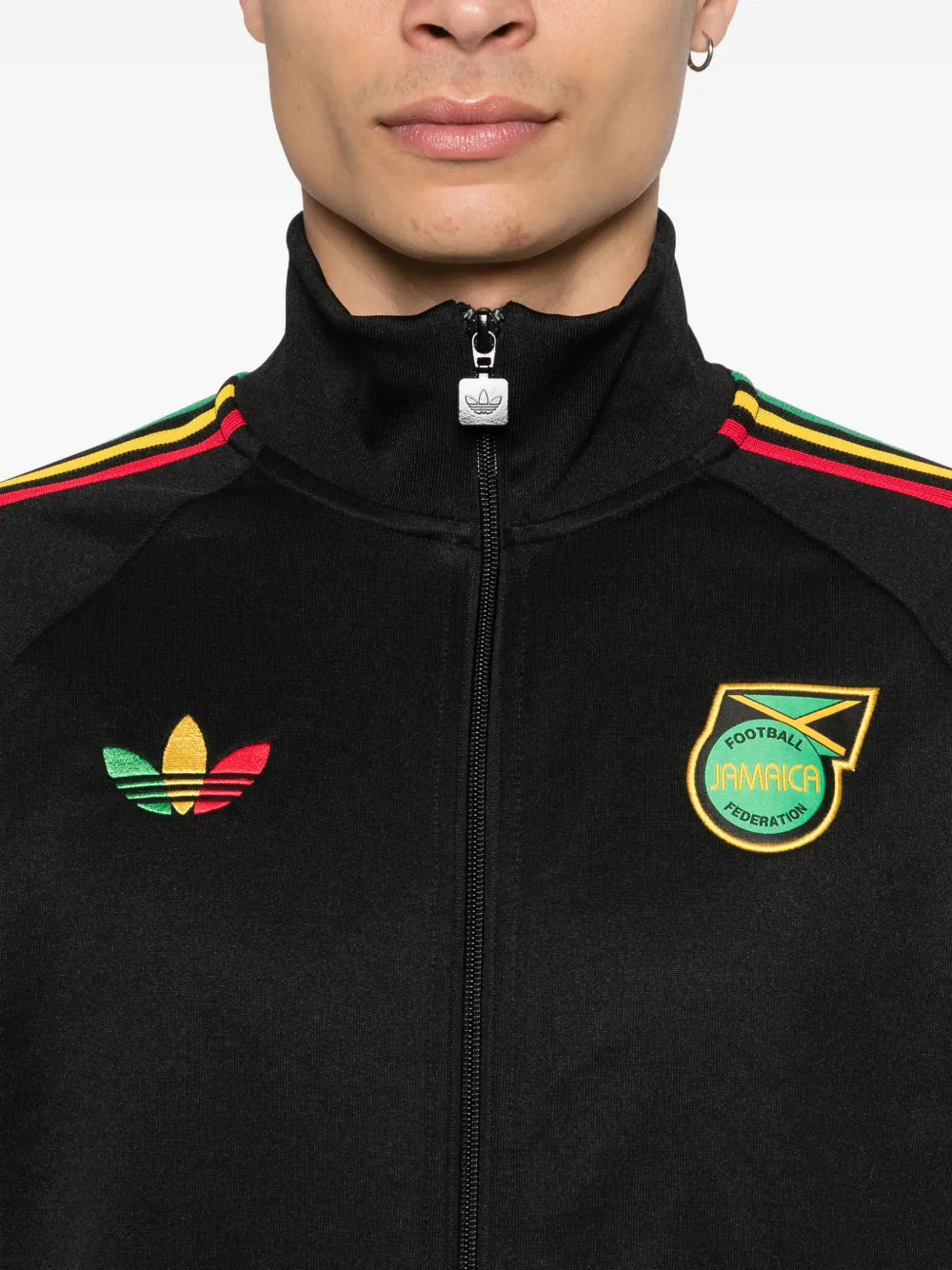 adidas x Jamaica x Bob Marley Originals gestreept jack met rits Blauw