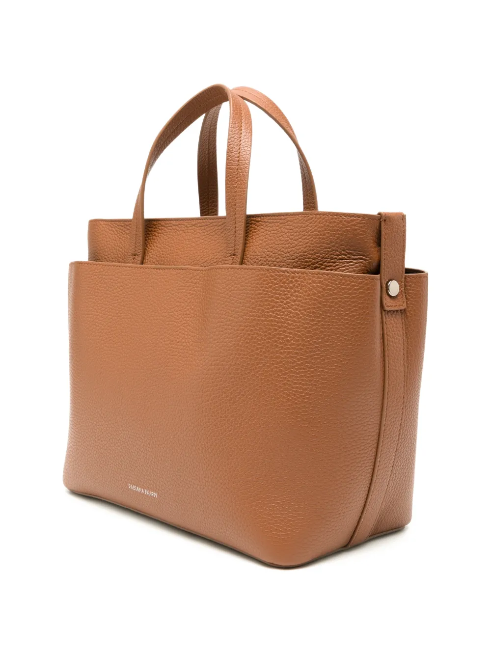 Fabiana Filippi Leren shopper Bruin