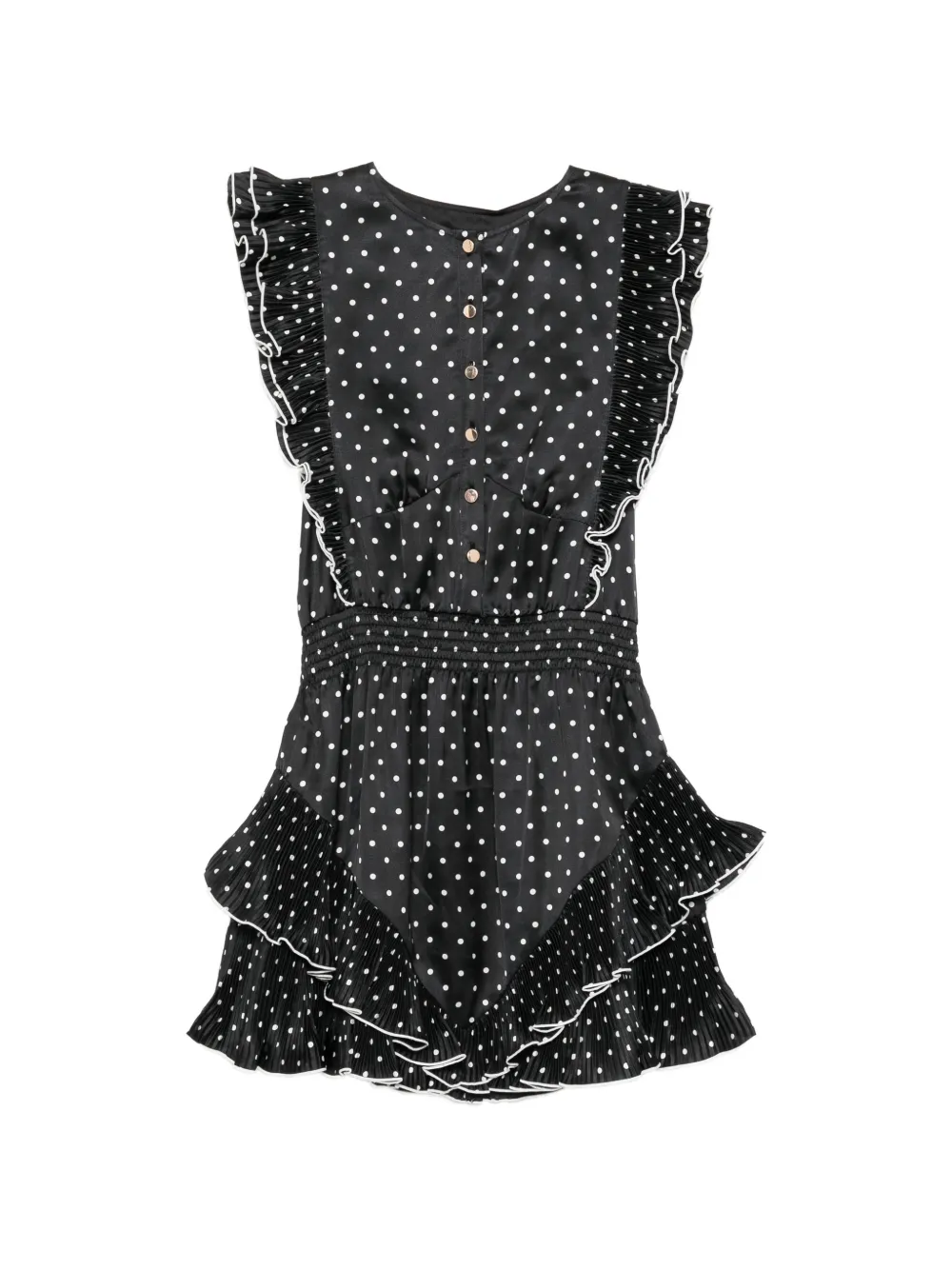Self-Portrait polka-dot mini dress - Nero