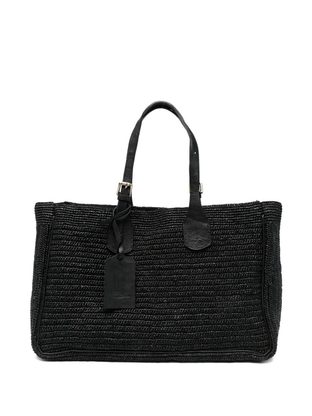 Ibeliv Woven Top Handle Shoulder Bag In Black