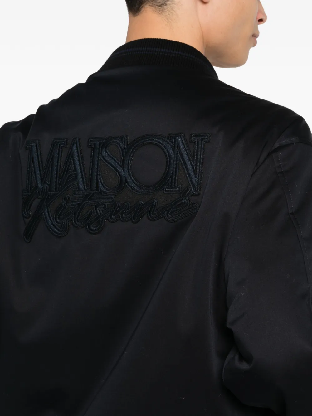 Maison Kitsuné Bomberjack met knopen Blauw