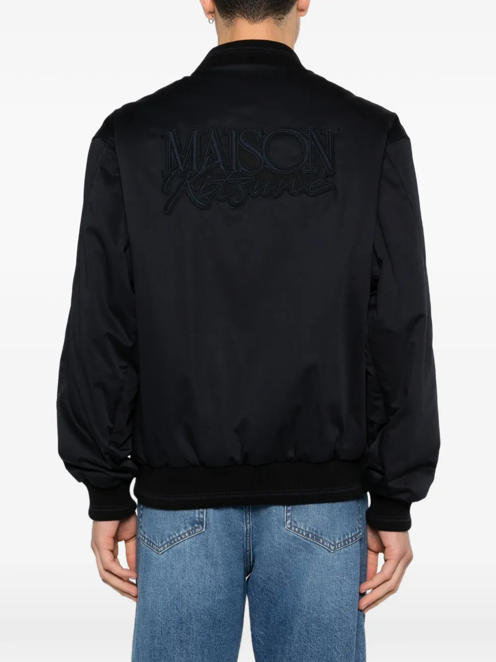 Maison Kitsuné Bomberjack met knopen Blauw
