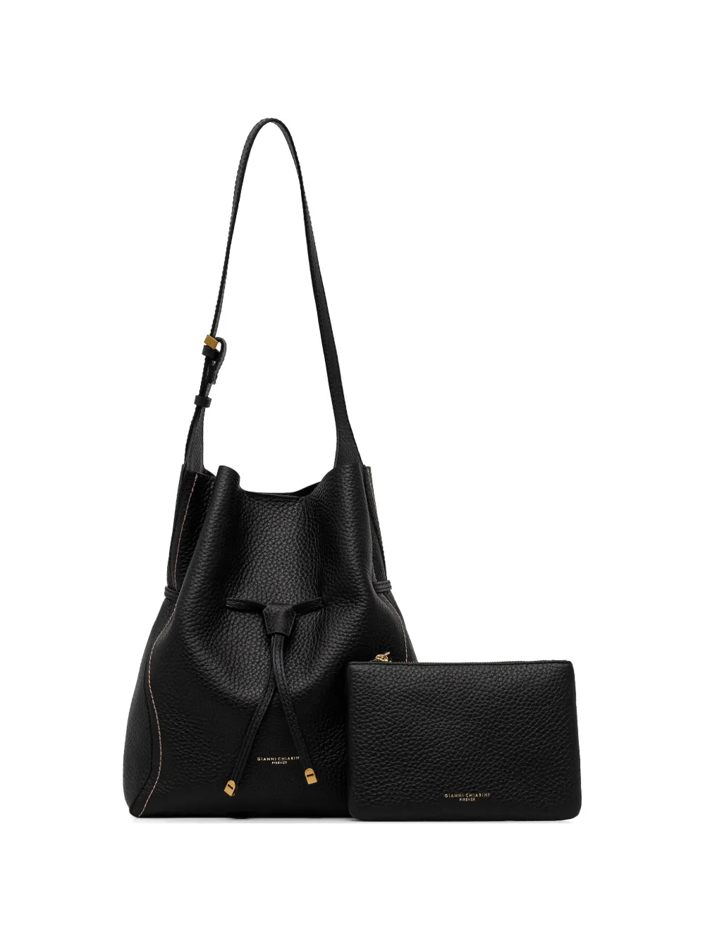 GIANNI CHIARINI drawstring leather tote bag - Nero