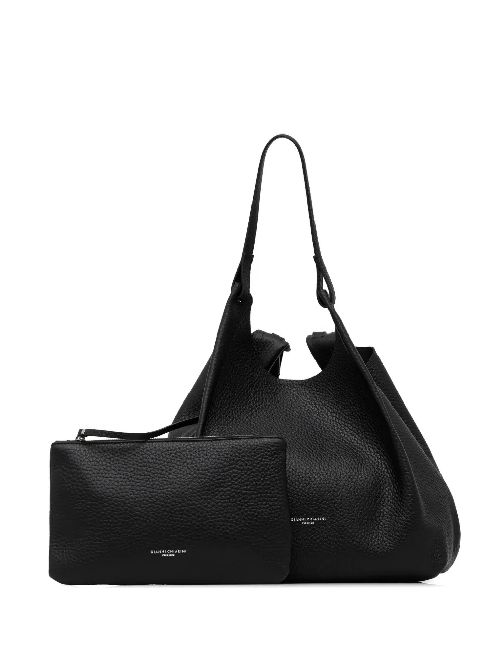GIANNI CHIARINI pebble-grain tote bag - Nero