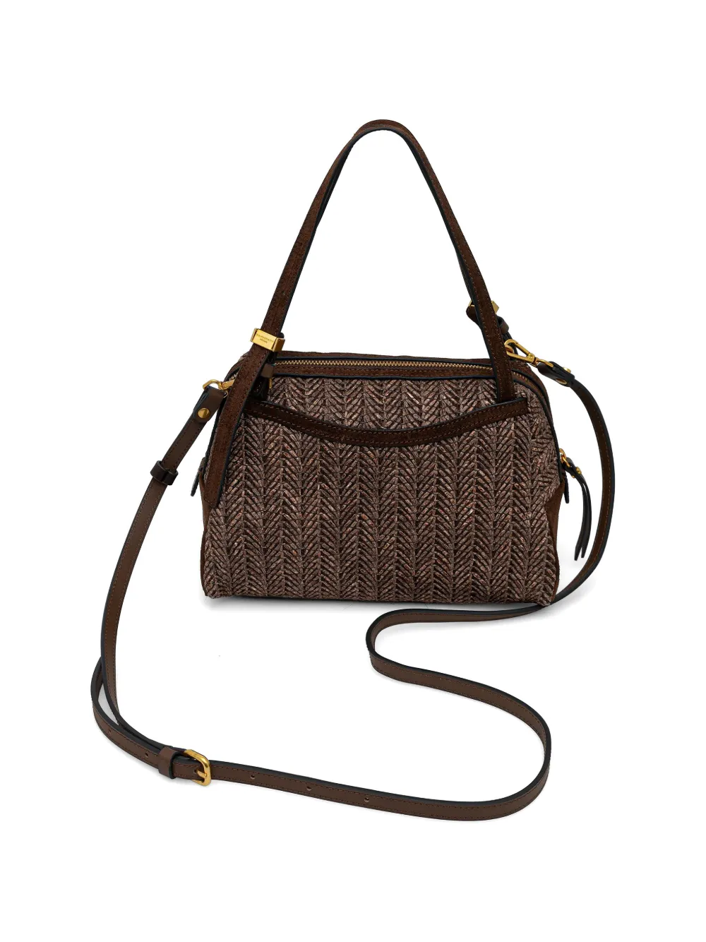  Gianni Chiarini Alifa Herringbone Textured Cross Body Bag - Brown 