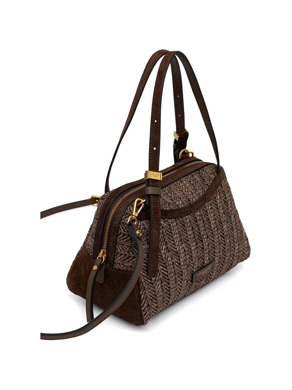  Gianni Chiarini Alifa Herringbone Textured Cross Body Bag - Brown 