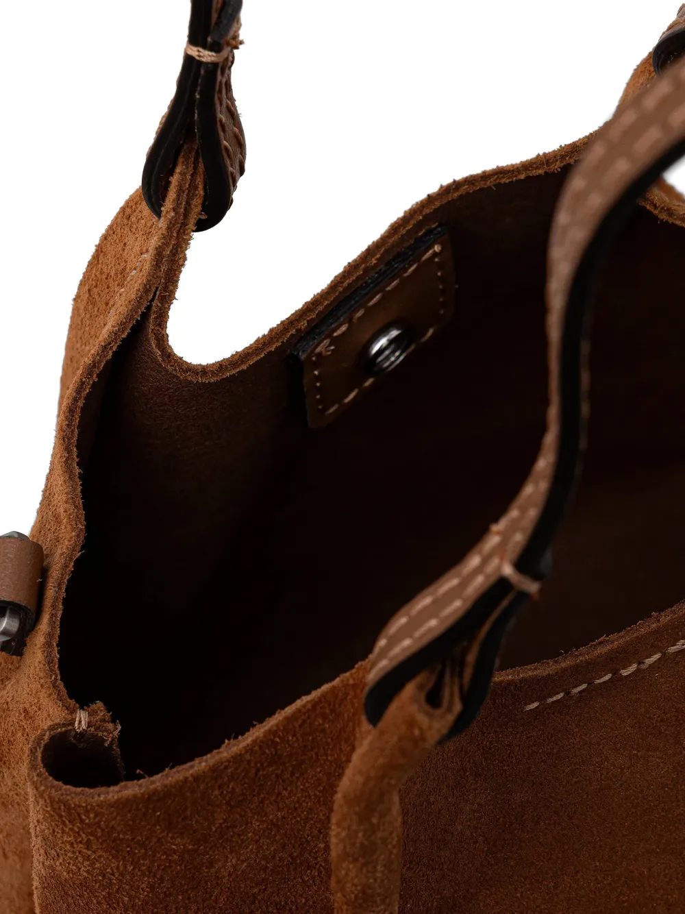 GIANNI CHIARINI Suède schoudertas met handgreep Bruin