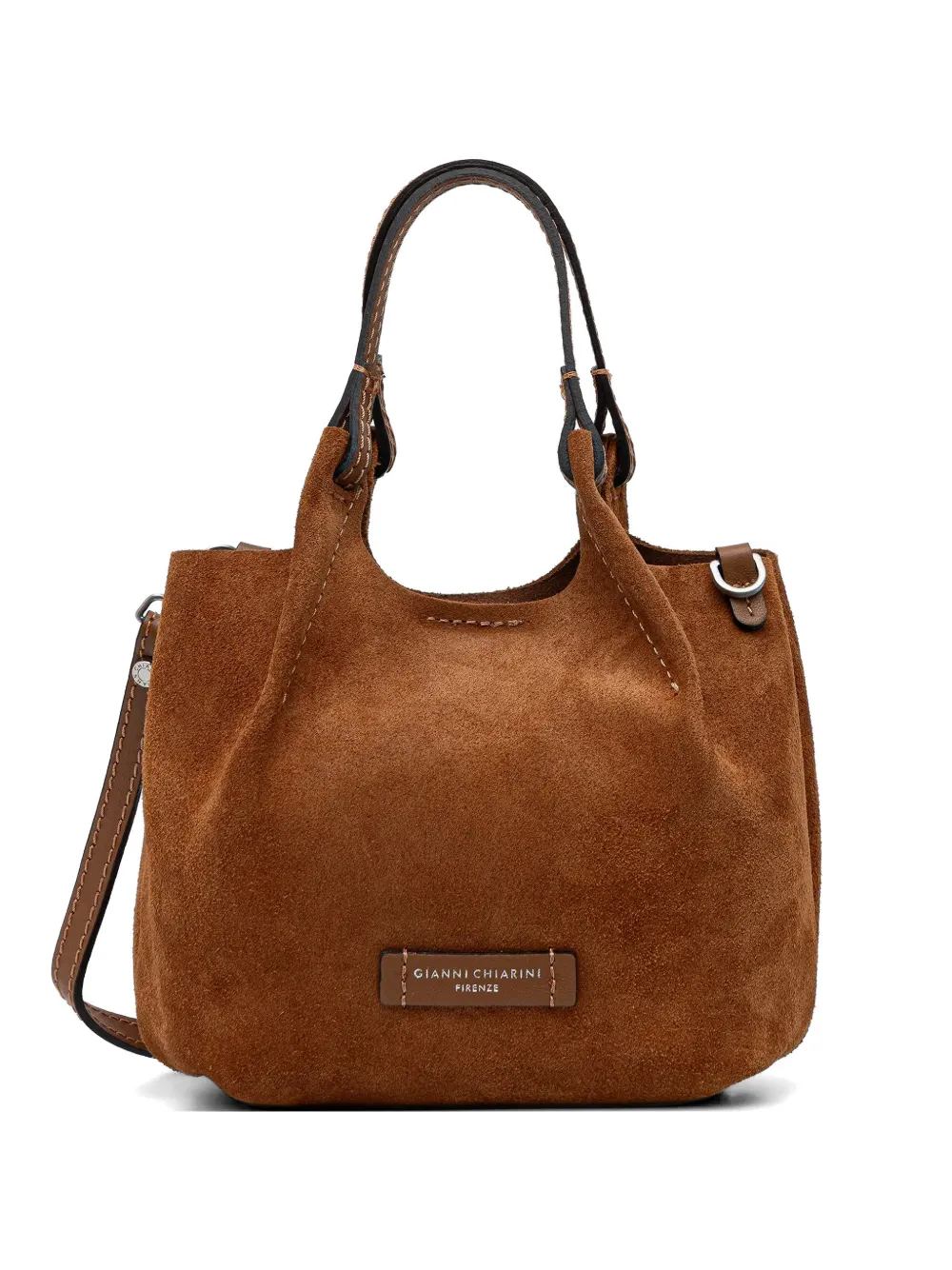 GIANNI CHIARINI suede top handle shoulder bag - Marrone