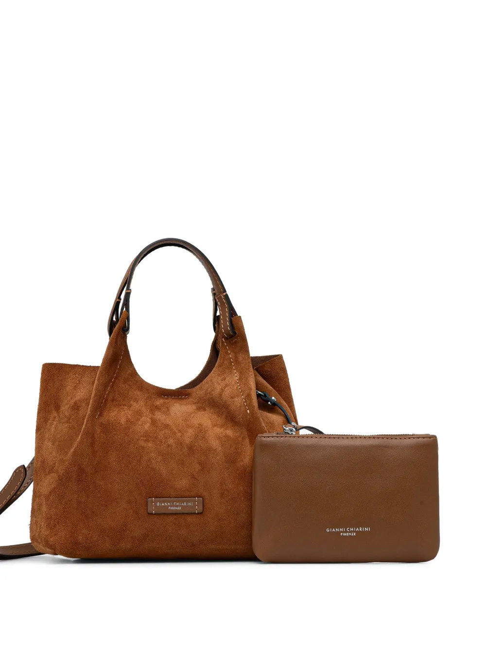 GIANNI CHIARINI Boekentas met afneembaar bandje Bruin