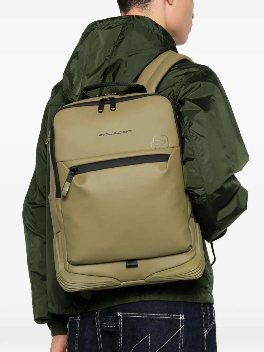  Piquadro Corner 2.0 Zip Backpack - Green 