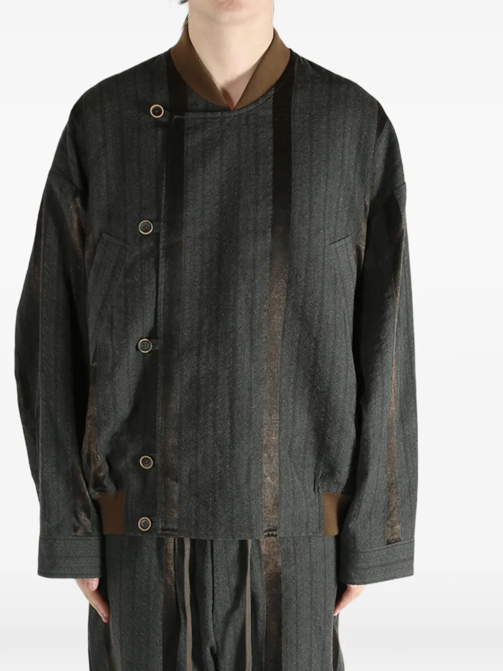  Uma Wang Jovan Striped Jacket - Grey 