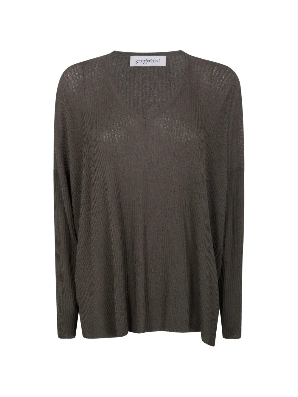 Gentry Portofino V-neck knitted top - Grigio