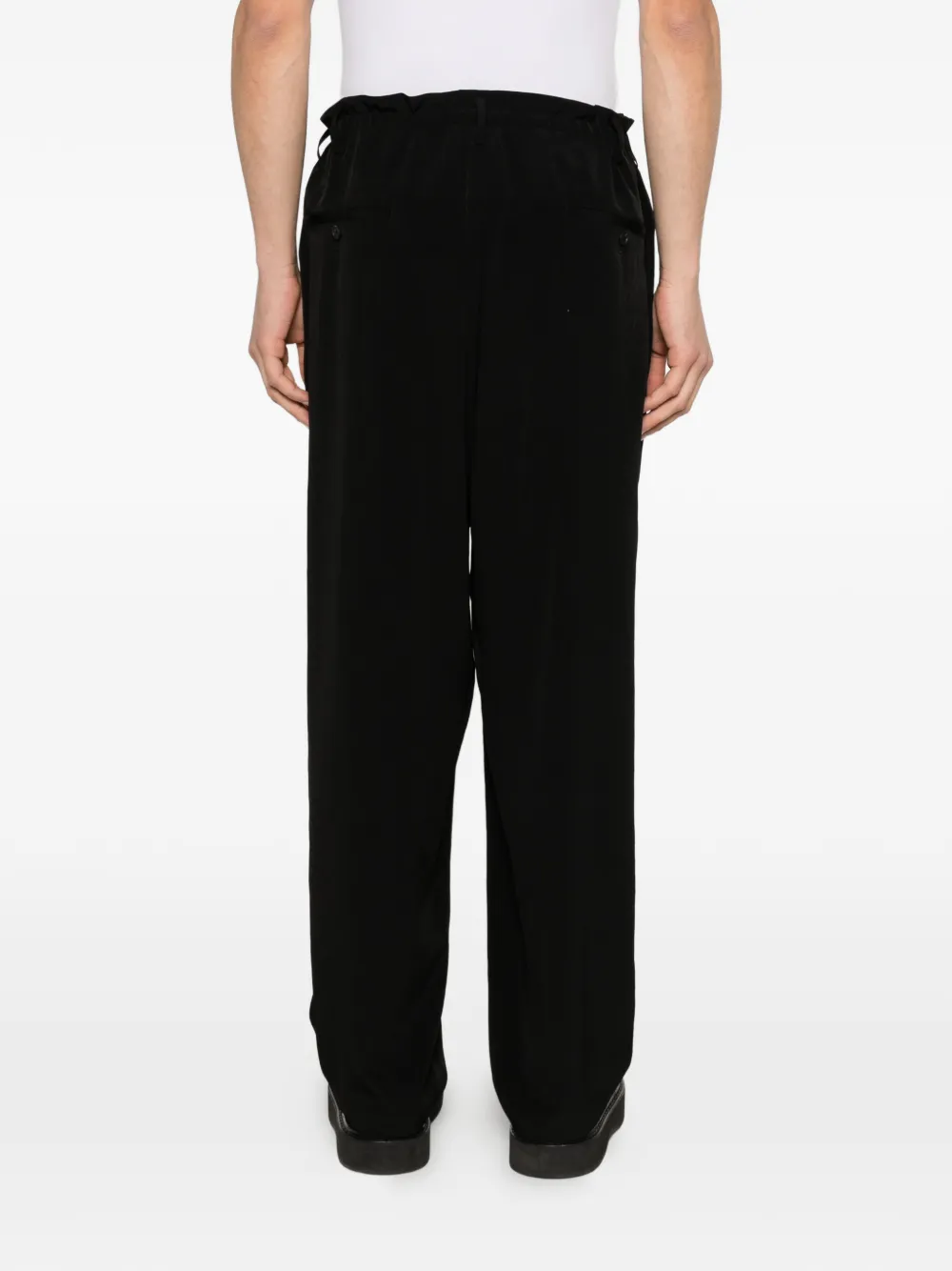 Yohji Yamamoto Broek met geplooide voorkant Zwart