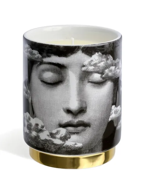 Fornasetti face brush-applied porcelain candle