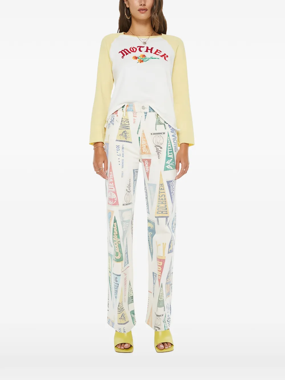 MOTHER The Vintage Sporty Concert long-sleeve T-shirt - Bianco