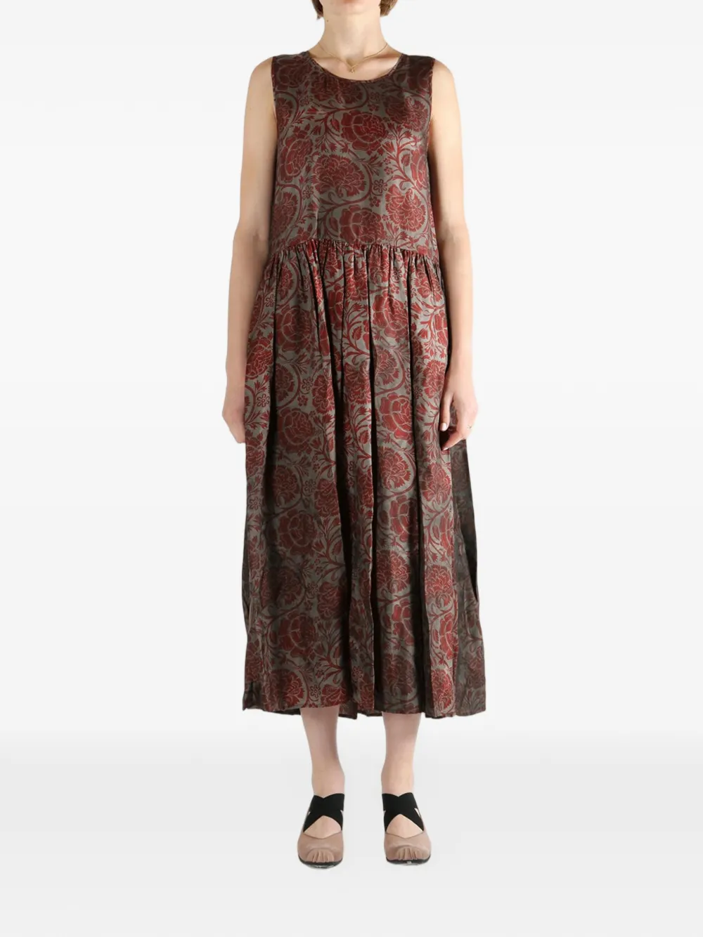 Uma Wang Jurk met bloemenkant Grijs