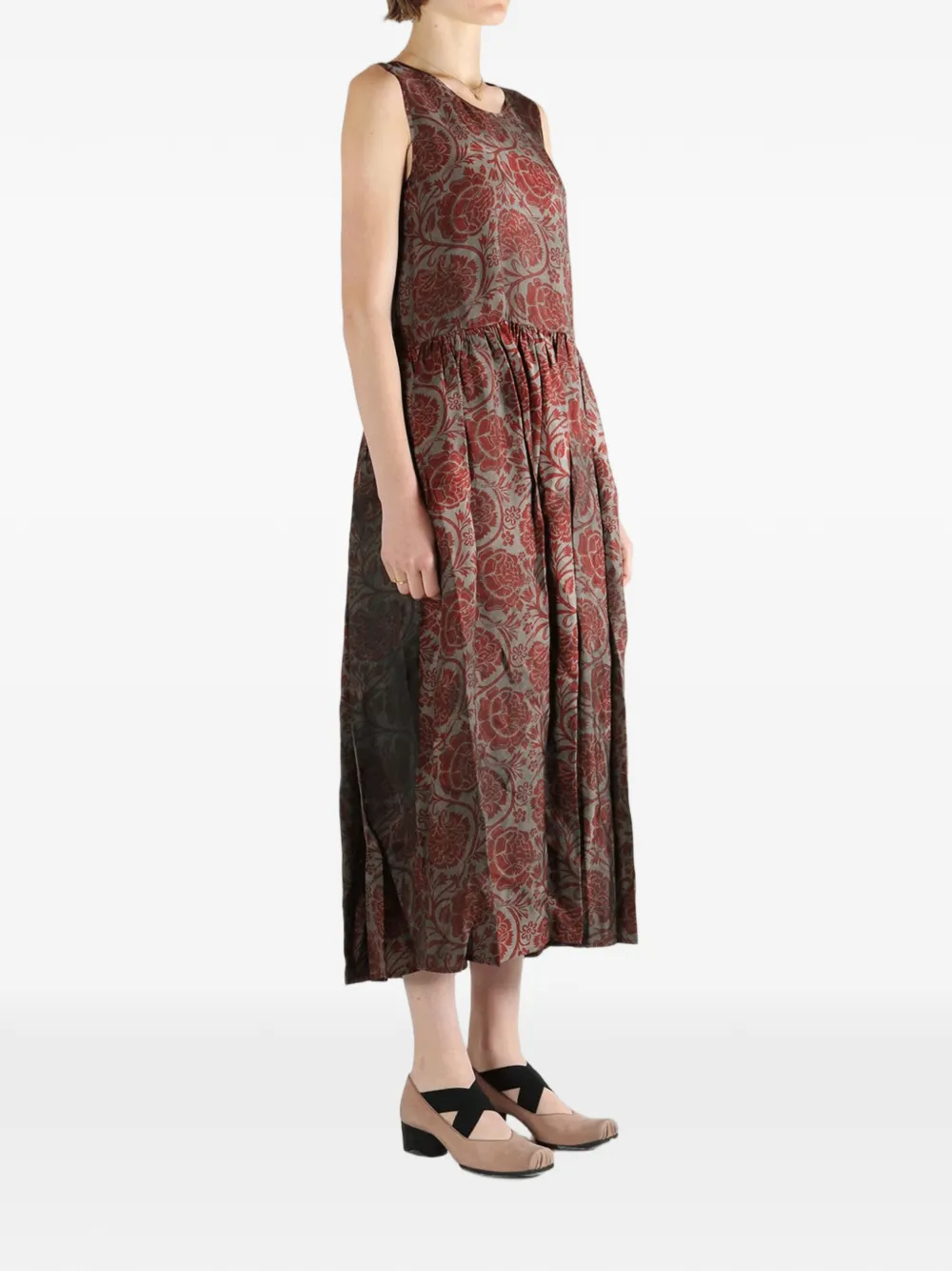 Floral Sleeveless Midi Dress